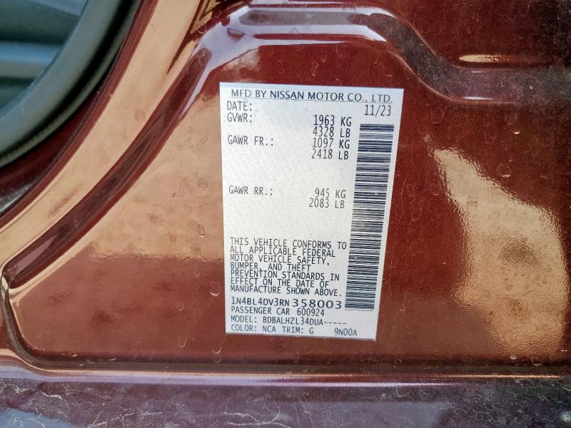 2024 NISSAN ALTIMA SV - 1N4BL4DV3RN358003
