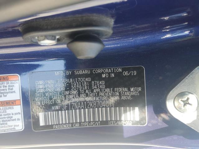 2019 TOYOTA 86 JF1ZNAA12K8704071