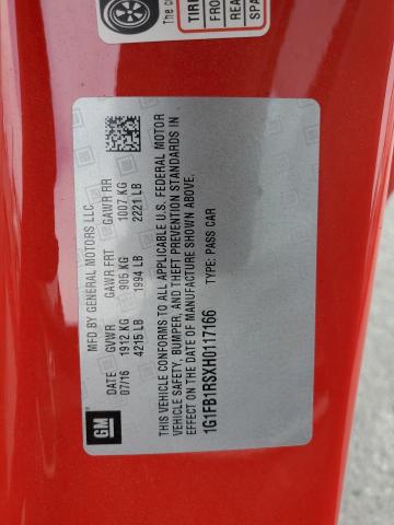 2017 CHEVROLET CAMARO LT 1G1FB1RSXH0117166