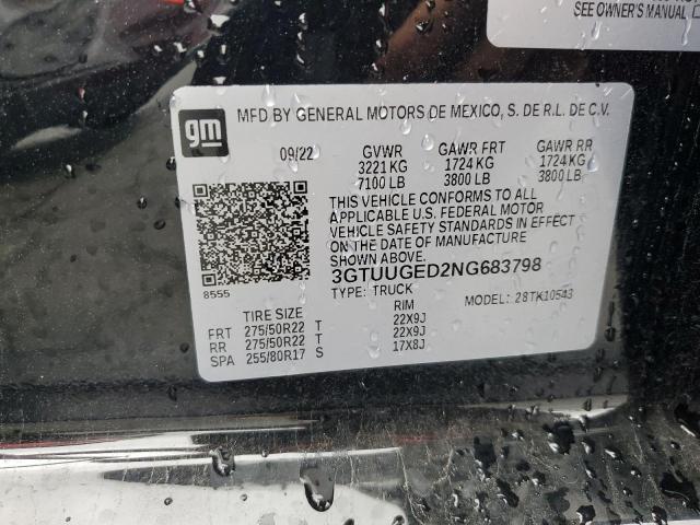 2022 GMC SIERRA K15 - 3GTUUGED2NG683798