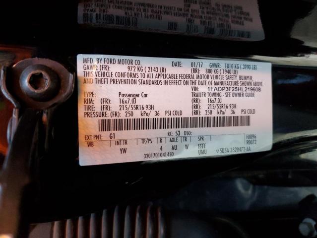 2017 FORD FOCUS SE - 1FADP3F25HL219608