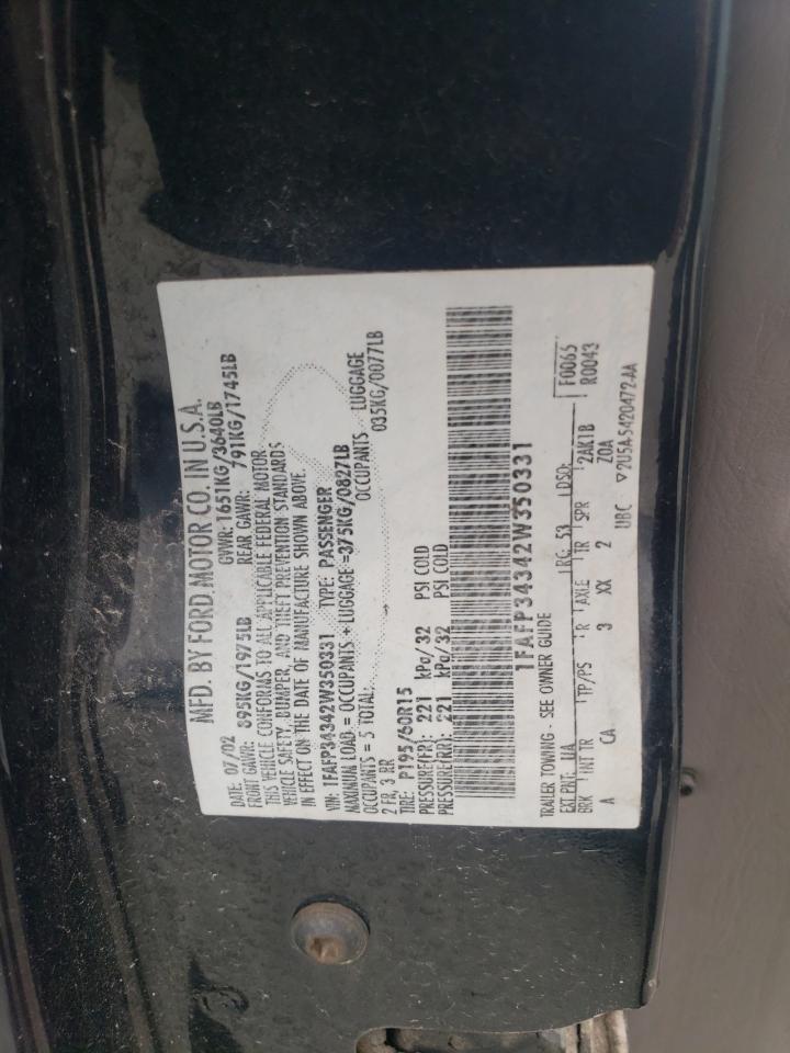 Lot #3230635302 2002 FORD FOCUS SE