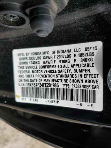2015 HONDA CIVIC HYBR 19XFB4F24FE201985