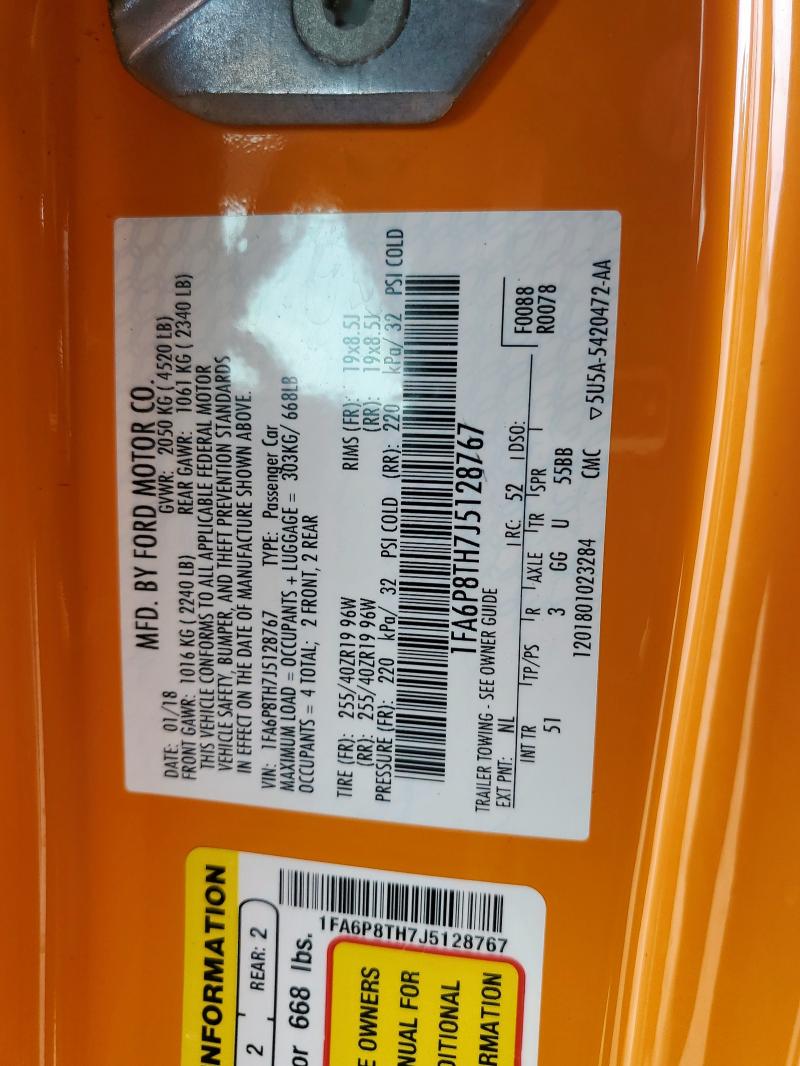 2018 FORD MUSTANG - 1FA6P8TH7J5128767
