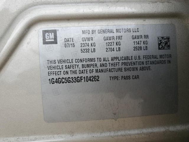 2016 BUICK LACROSSE - 1G4GC5G33GF104262