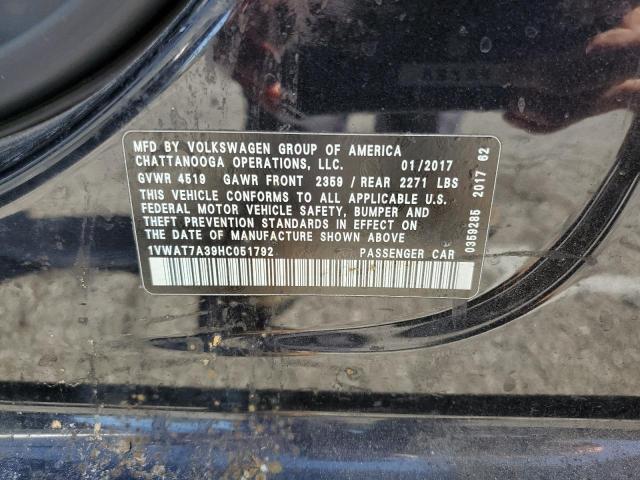 2017 VOLKSWAGEN PASSAT S - 1VWAT7A39HC051792