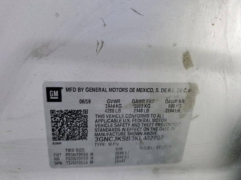 2019 CHEVROLET TRAX LS 3GNCJKSB3KL402807