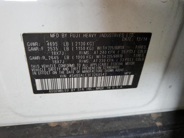 2015 SUBARU OUTBACK 2. - 4S4BSALC3F3268543