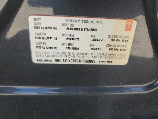 2017 TESLA MODEL X - 5YJXCBE21HF063925