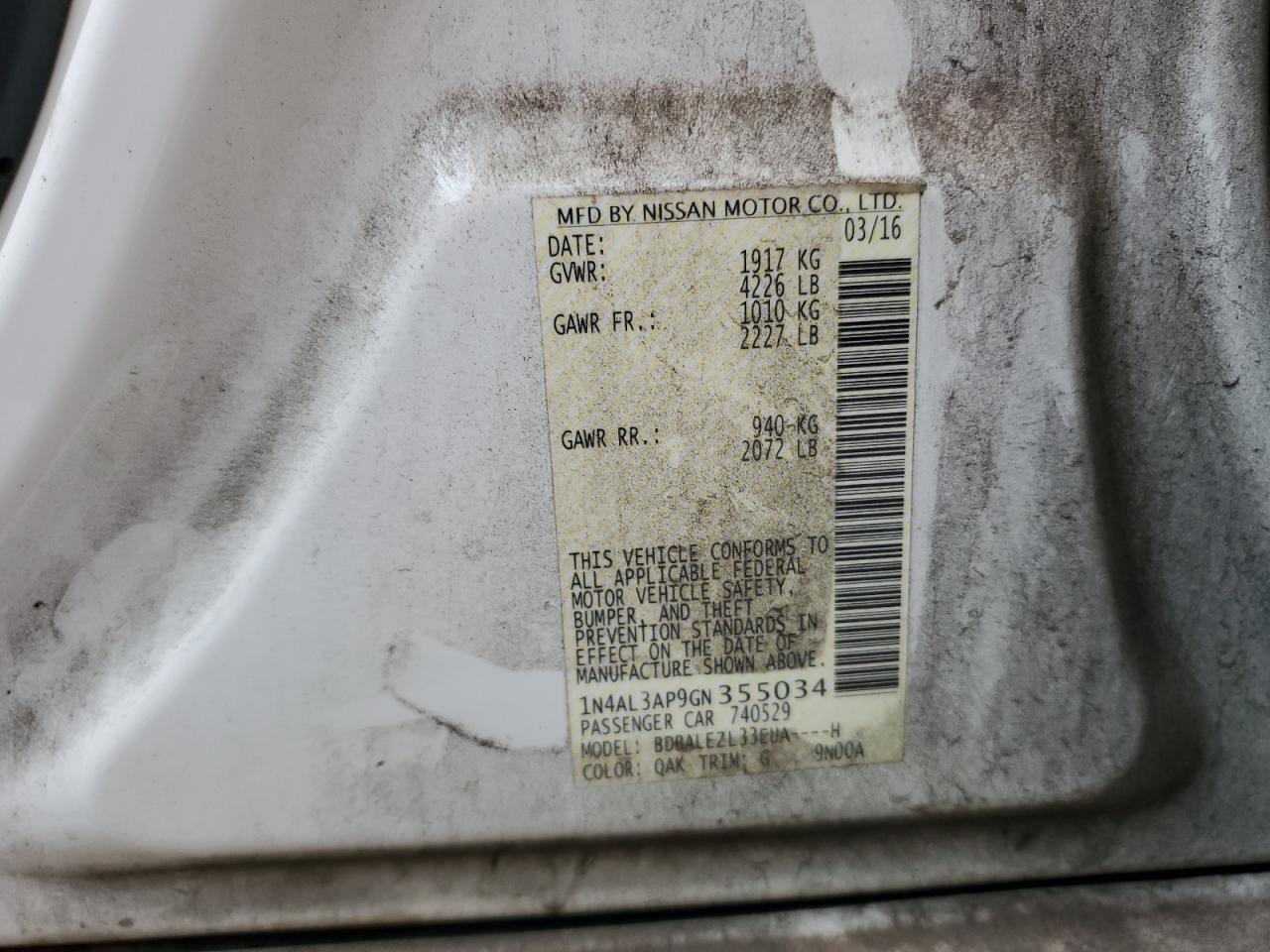 Nissan Altima 2.5 2016