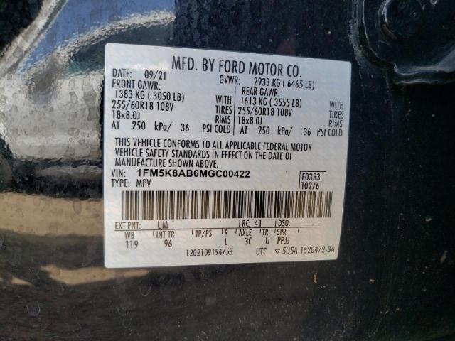 2021 FORD EXPLORER P - 1FM5K8AB6MGC00422