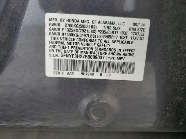 2015 HONDA PILOT LX - 5FNYF3H27FB009037