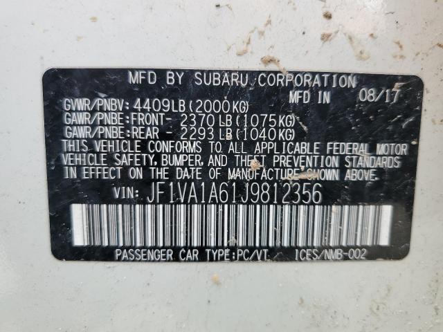 2018 SUBARU WRX JF1VA1A61J9812356