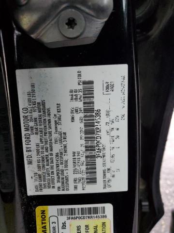 2019 FORD FUSION SEL 3FA6P0CD7KR145386