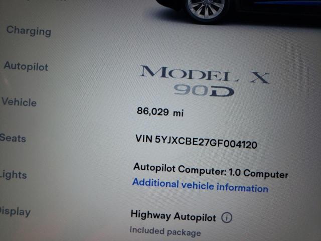 2016 TESLA MODEL X 5YJXCBE27GF004120