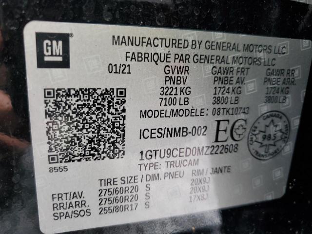2021 GMC SIERRA K15 1GTU9CED0MZ222608