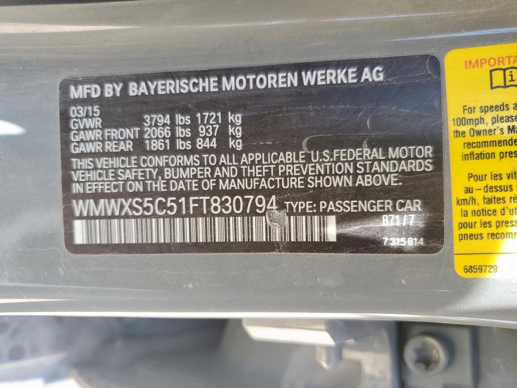 2015 MINI COOPER - WMWXS5C51FT830794