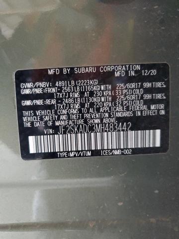 2021 SUBARU FORESTER JF2SKADC3MH483442