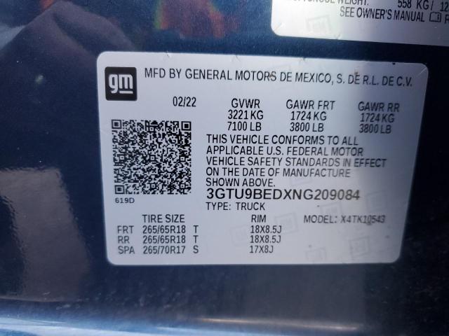 2022 GMC SIERRA LIM - 3GTU9BEDXNG209084