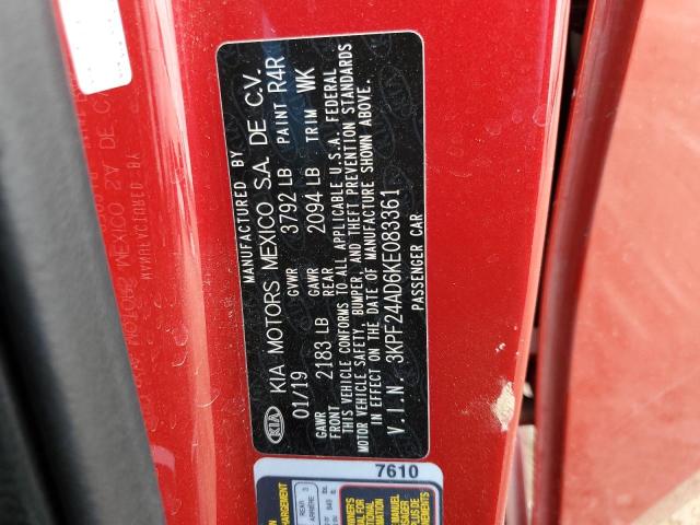 2019 KIA FORTE FE - 3KPF24AD6KE083361