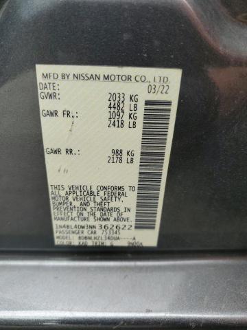 2022 NISSAN ALTIMA SV 1N4BL4DW3NN362622