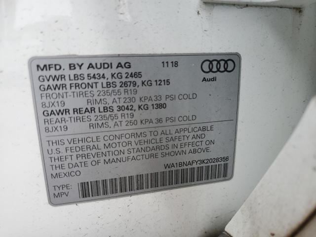 2019 AUDI Q5 PREMIUM - WA1BNAFY3K2028356