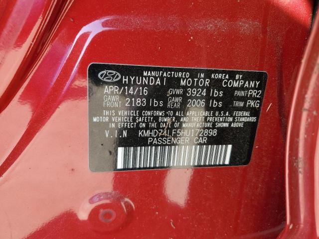 2017 HYUNDAI ELANTRA SE - KMHD74LF5HU172898