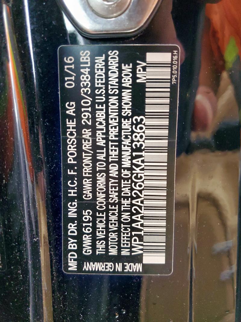 2016 PORSCHE CAYENNE - WP1AA2A26GKA13863