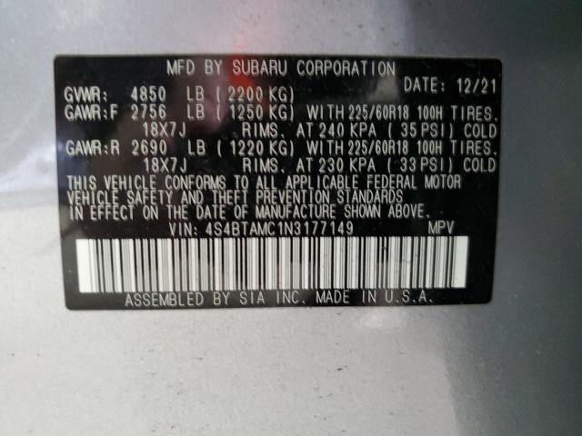 2022 SUBARU OUTBACK LI 4S4BTAMC1N3177149