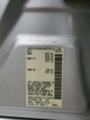 2016 NISSAN ALTIMA 2.5 - 1N4AL3AP7GC215303