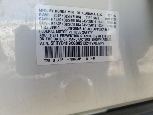 2016 ACURA MDX ADVANC - 5FRYD4H9XGB051324