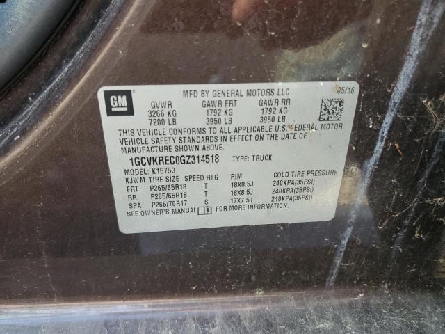2016 CHEVROLET SILVERADO - 1GCVKREC0GZ314518