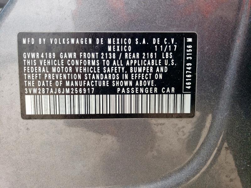 2018 VOLKSWAGEN JETTA S - 3VW2B7AJ6JM256917