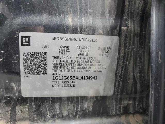 2020 CHEVROLET SONIC - 1G1JG6SBXL4134943