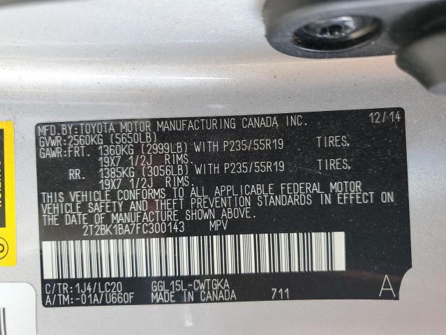 2015 LEXUS RX 350 BAS - 2T2BK1BA7FC300143