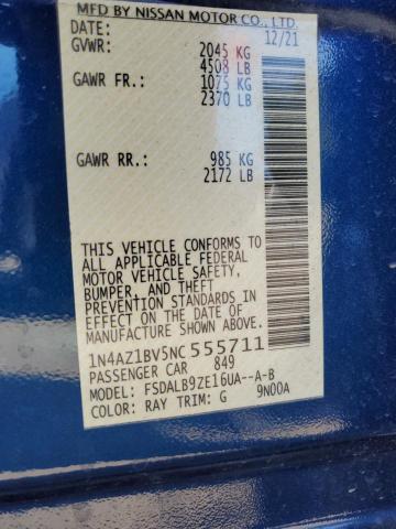 2022 NISSAN LEAF S 1N4AZ1BV5NC555711