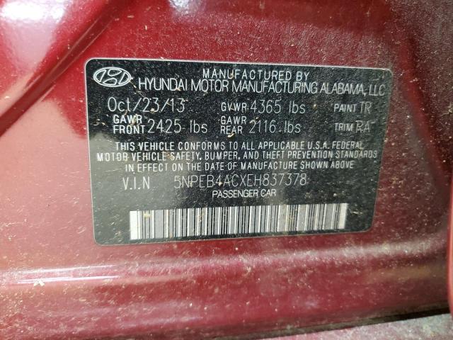 2014 HYUNDAI SONATA GLS - 5NPEB4ACXEH837378