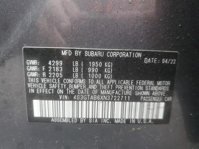 2022 SUBARU IMPREZA 4S3GTAB6XN3722711