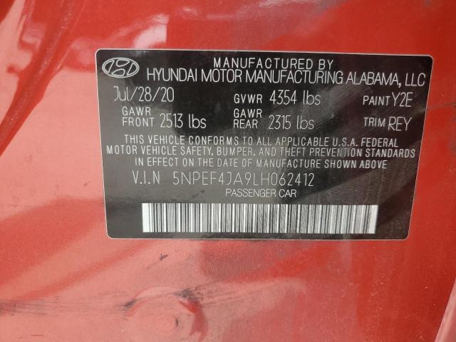 2020 HYUNDAI SONATA SEL 5NPEF4JA9LH062412