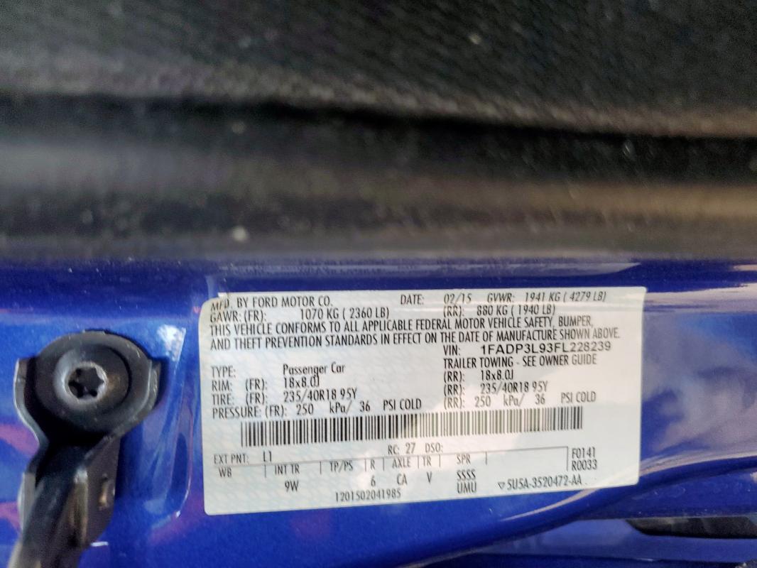 2015 FORD FOCUS ST - 1FADP3L93FL228239