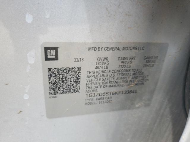 2019 CHEVROLET MALIBU LT 1G1ZD5ST6KF133841