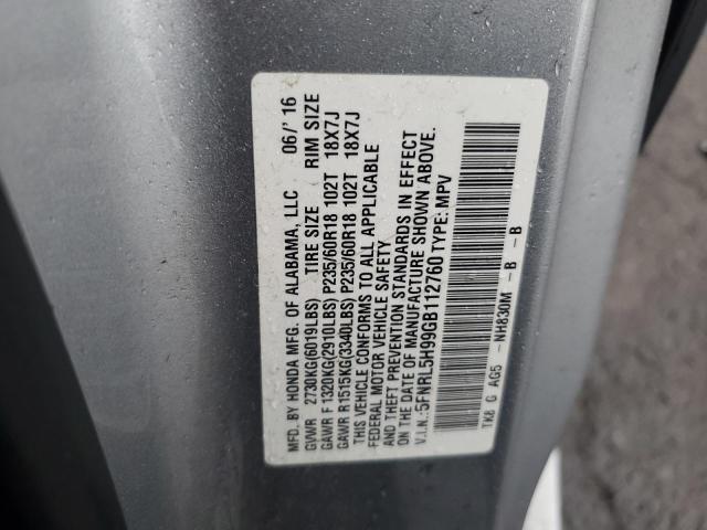 2016 HONDA ODYSSEY TO 5FNRL5H99GB112760
