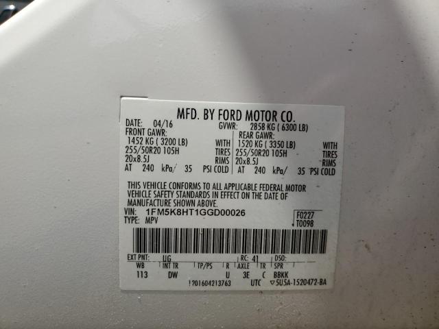 2016 FORD EXPLORER P - 1FM5K8HT1GGD00026