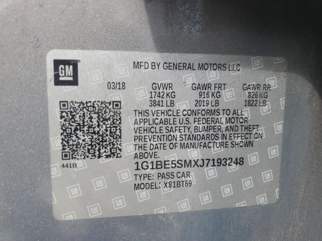 2018 CHEVROLET CRUZE LT 1G1BE5SMXJ7193248