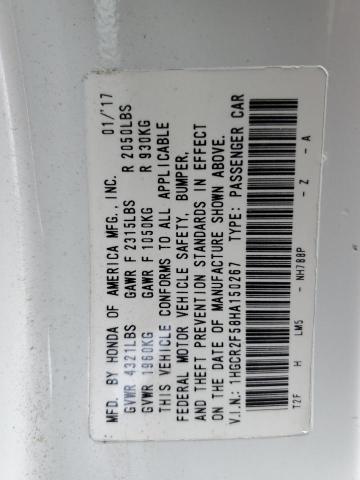 2017 HONDA ACCORD SPO - 1HGCR2F58HA150267