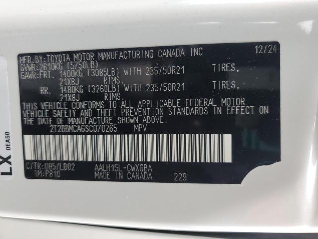 2025 LEXUS RX 350H BA 2T2BBMCA6SC070265