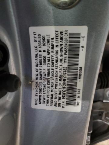 19XFC1F39HE207482 2017 HONDA CIVIC