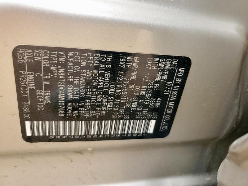 2021 NISSAN ROGUE PLAT JN8AT3DC4MW107688