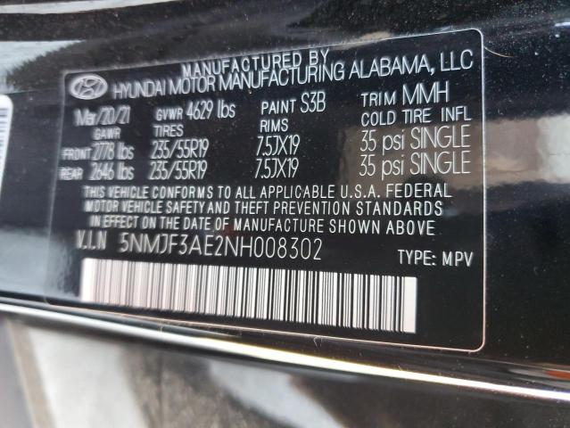 2022 HYUNDAI TUCSON SEL 5NMJF3AE2NH008302