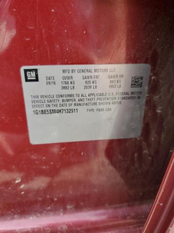 2017 CHEVROLET CRUZE LT - 1G1BE5SM4H7132911